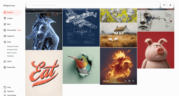 Explore screen