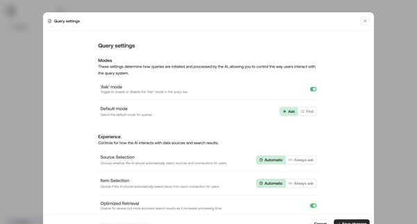 Settings · Qatalog screen