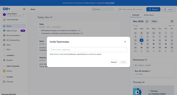Otter Voice Meeting Notes - Otter.ai screen