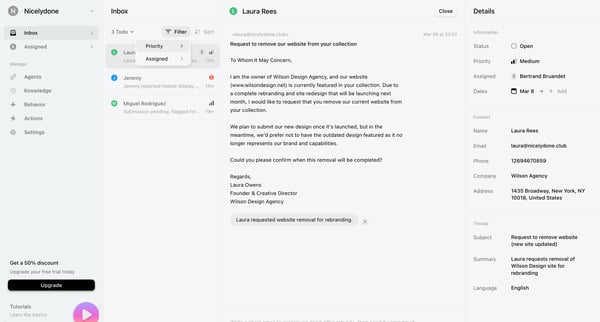 Inbox › Laura Rees screen
