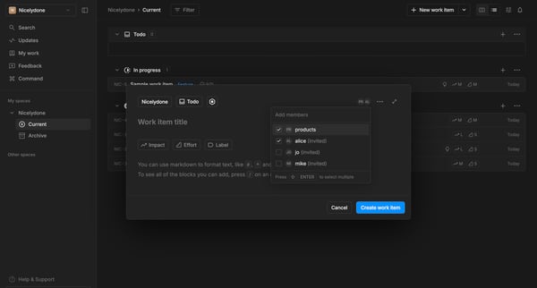 Nicelydone · Nicelydone screen