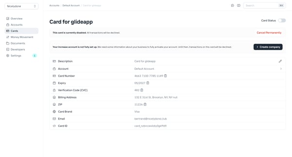 Increase › Card for glideapp from Increase