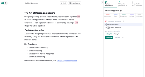 Grammarly screen
