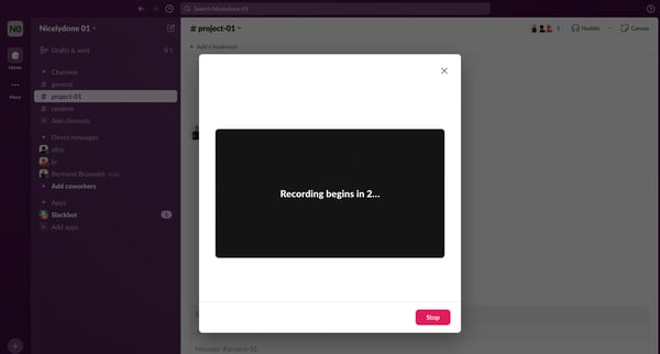 project-01 Channel - Nicelydone 01 - Slack screen