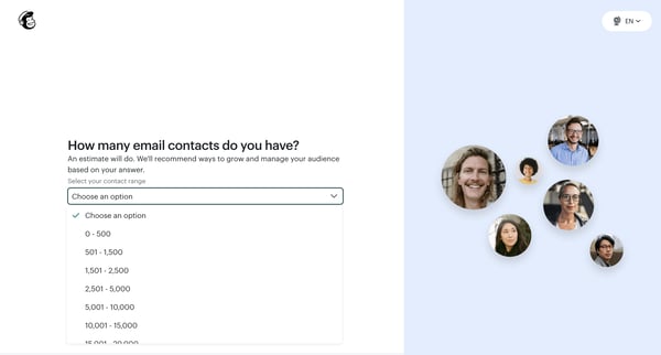 Hello! You're going to love it here | Mailchimp screen