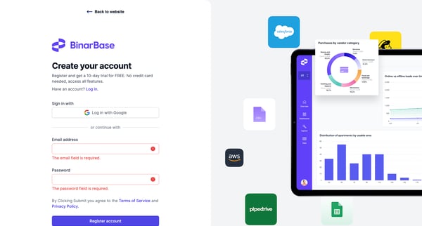 BinarBase for seamless analysis screen