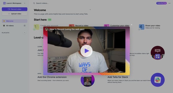 Tella — Video recording for work screen