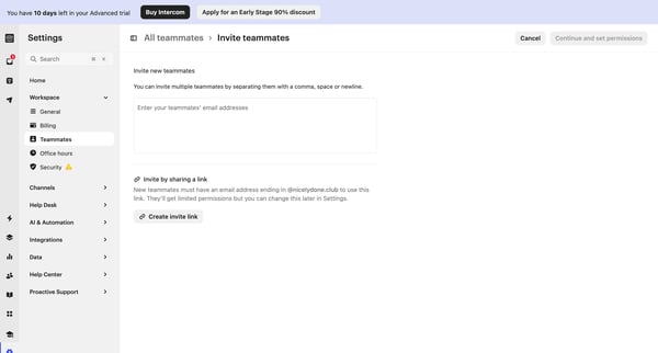 Teammates | Nicelydone  Intercom screen