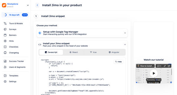 Install · Jimo screen