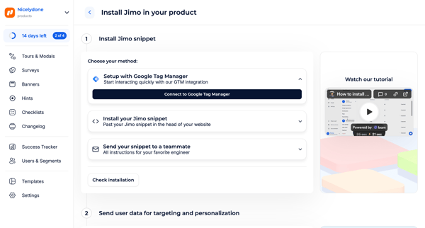 Get started · Jimo screen