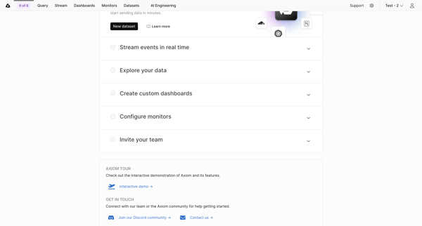 Getting Started screen