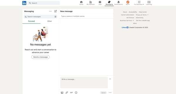 Messaging | LinkedIn screen