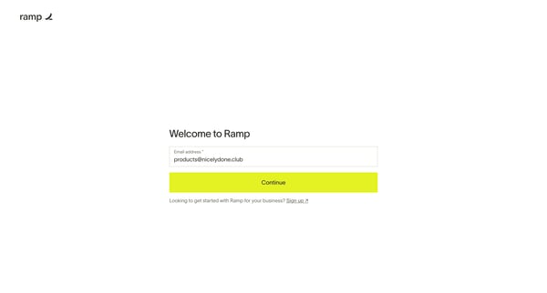 Sign in — Ramp screen