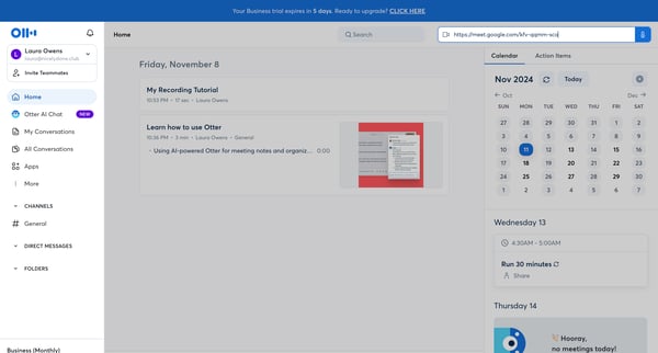 Otter Voice Meeting Notes - Otter.ai screen