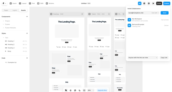 Untitled – Framer screen