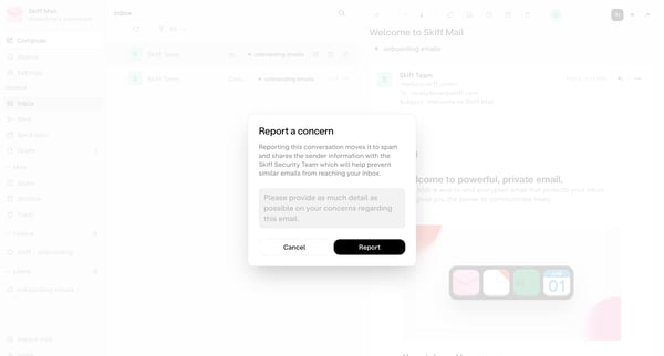 Inbox - nicelydone@skiff.com screen