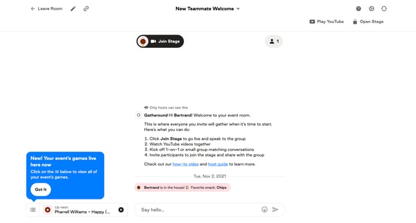 New Teammate Welcome — Gatheround — A better way to bring your pe screen