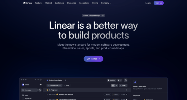 Linear – A better way to build products screen