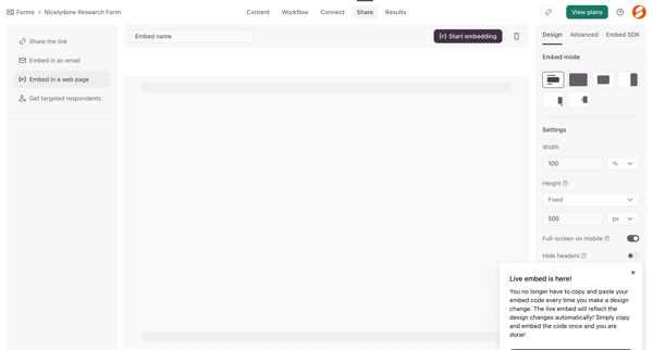 Typeform - Share screen