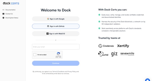 Dock Certs from Dock