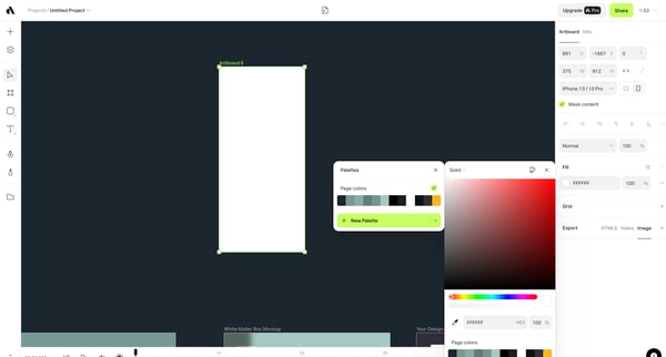 Create mockups online | Artboard Studio screen