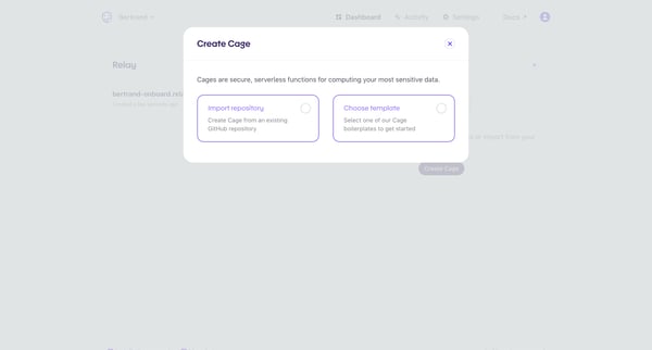 Evervault | Dashboard screen