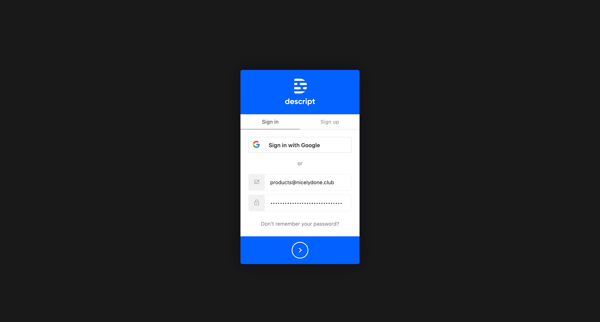 Descript screen