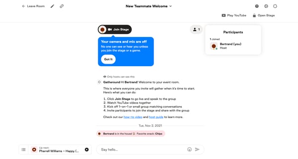 New Teammate Welcome — Gatheround — A better way to bring your pe screen