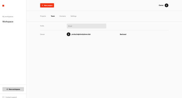 Standards - Team Members screen