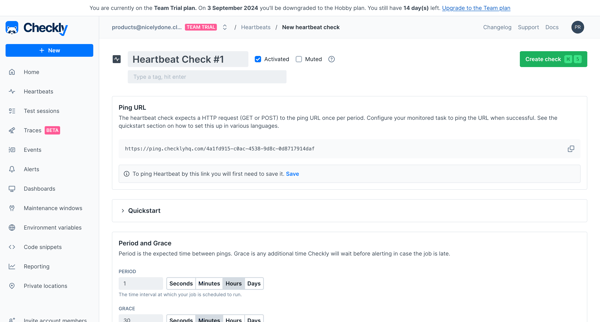 New heartbeat check screen