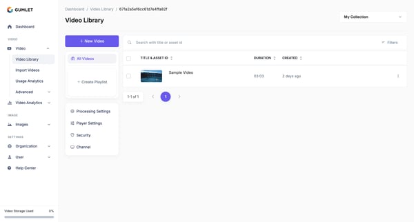 Video Library - Gumlet screen