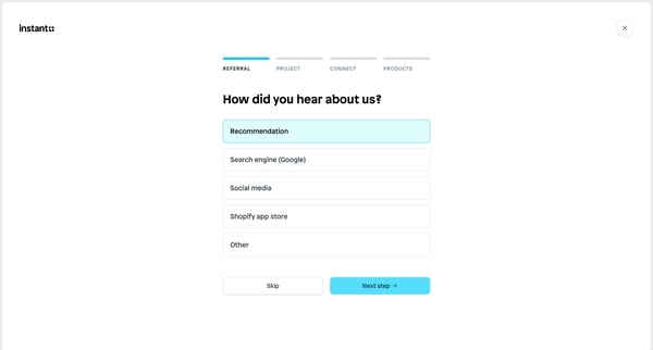 Instant Landing Page Builder for Shopify | Instant screen