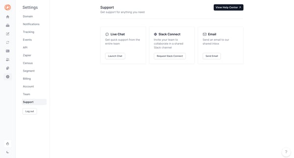 Settings | Segment screen