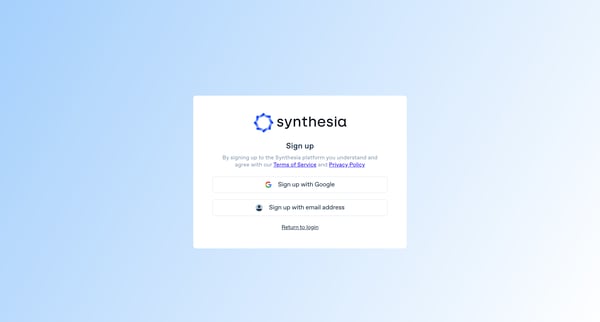 Synthesia STUDIO screen