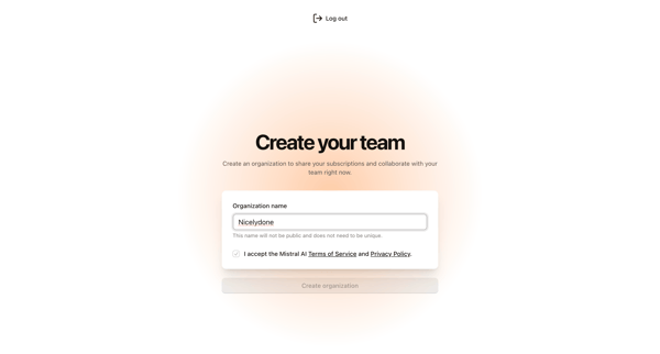 Admin - Mistral AI screen