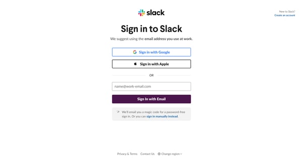 Get Started | Slack screen
