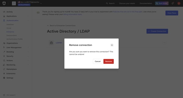 Enterprise Connections - List from Auth0