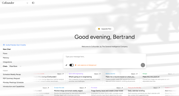 Cofounder screen