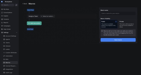 Chatwoot screen