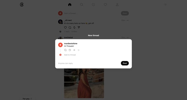 Threads screen