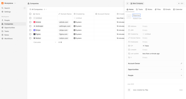 All Companies - Companies screen