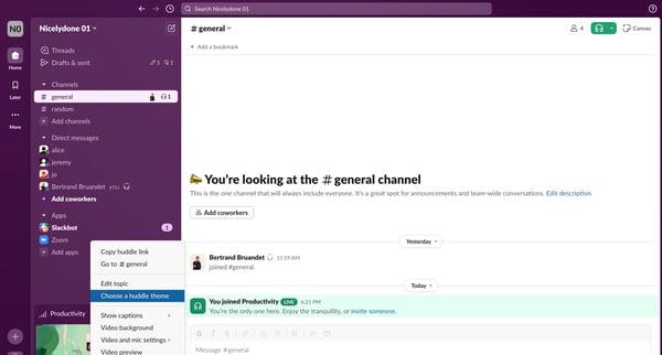 general Channel - Nicelydone 01 - Slack from Slack