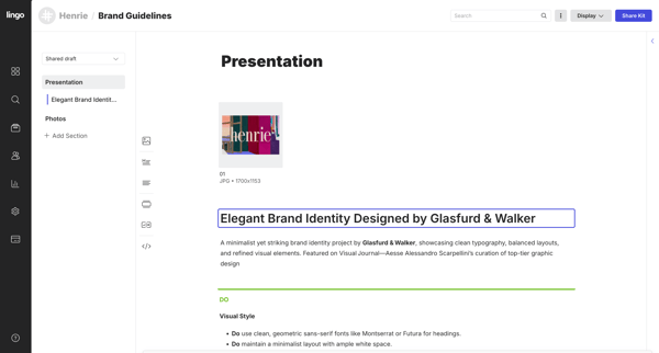 Brand Guidelines: Presentation screen