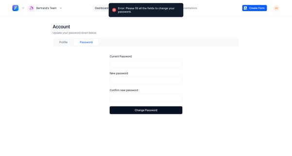 Update Password - Formcarry from Formcarry