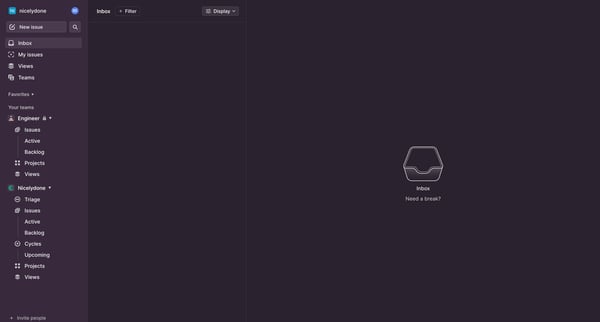Inbox screen
