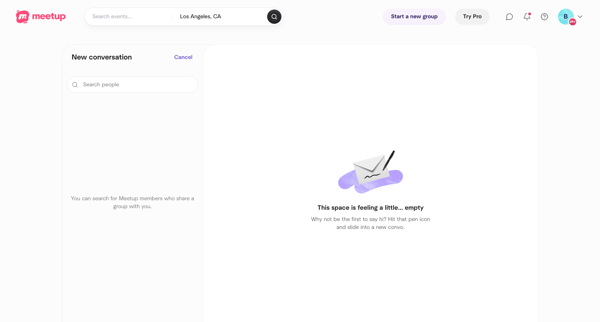 Direct messages | Meetup screen