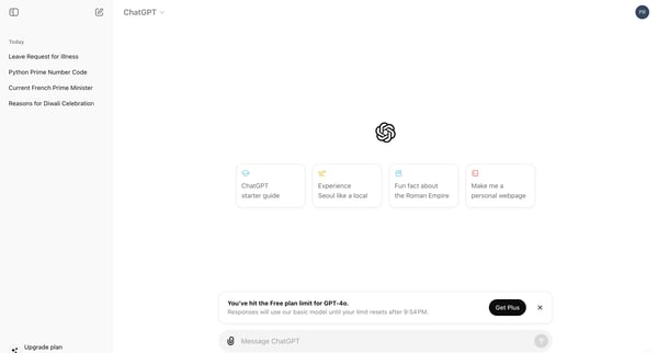 ChatGPT screen