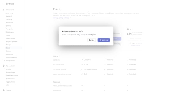 Plans from Linear