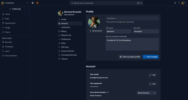 Account - Replit from Replit