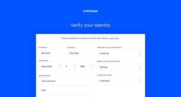 Coinbase screen